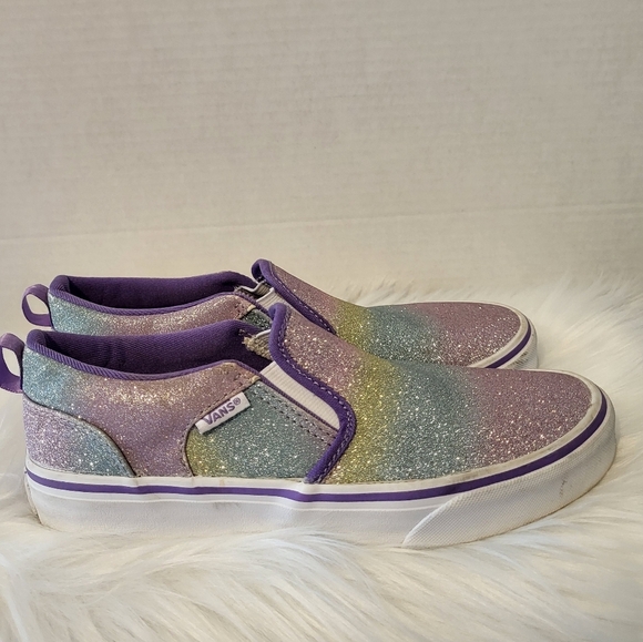 Vans Kids Glitter Slip-On Shoes - Multicolor, Size 4 - Picture 6 of 8